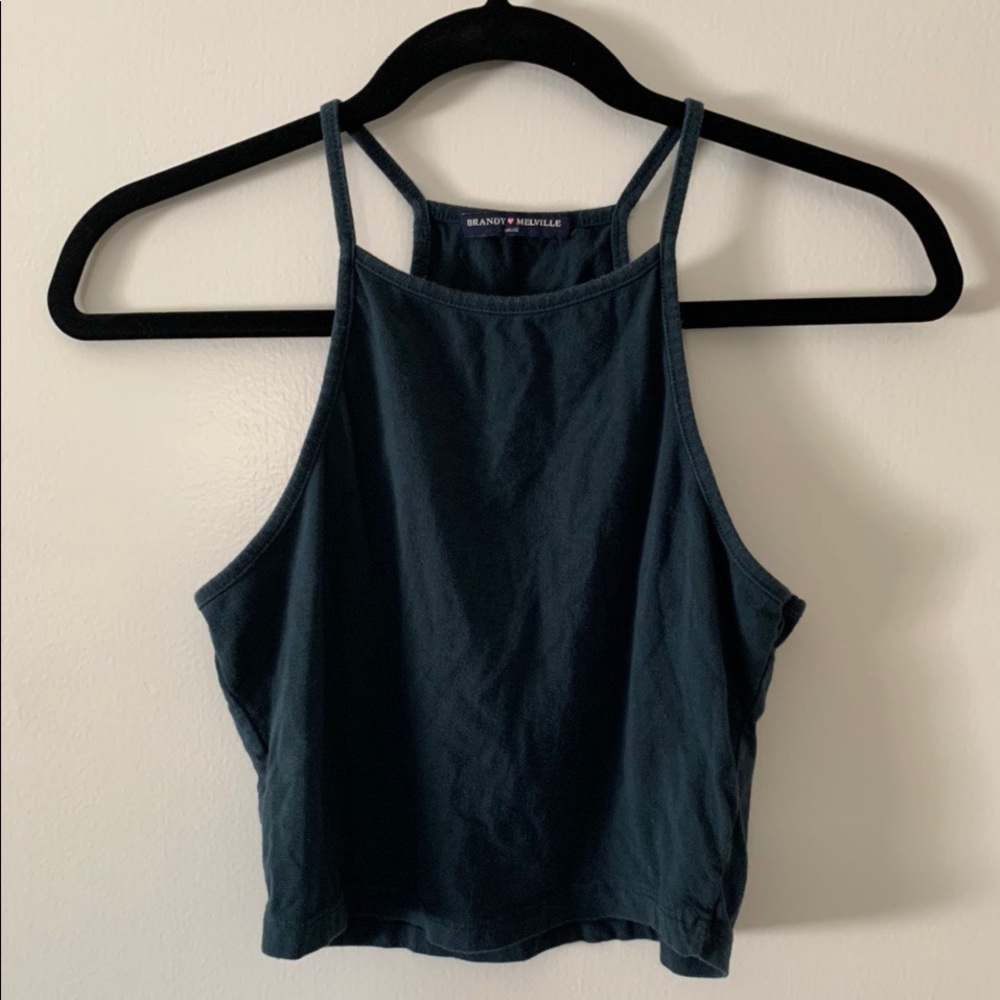 Brandy Melville forest green crop top